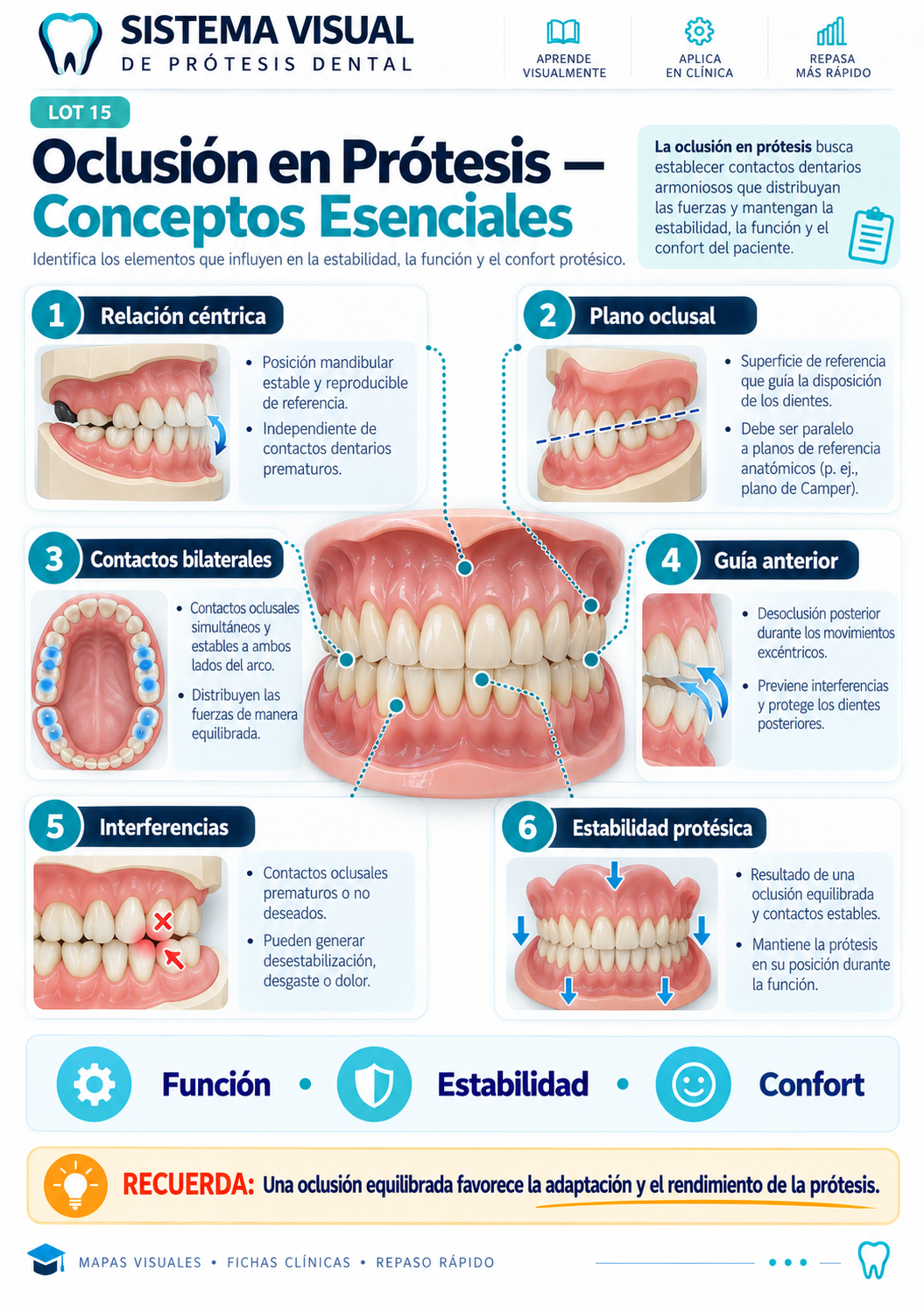 Mapa visual: Oclusión en Prótesis — Conceptos Esenciales