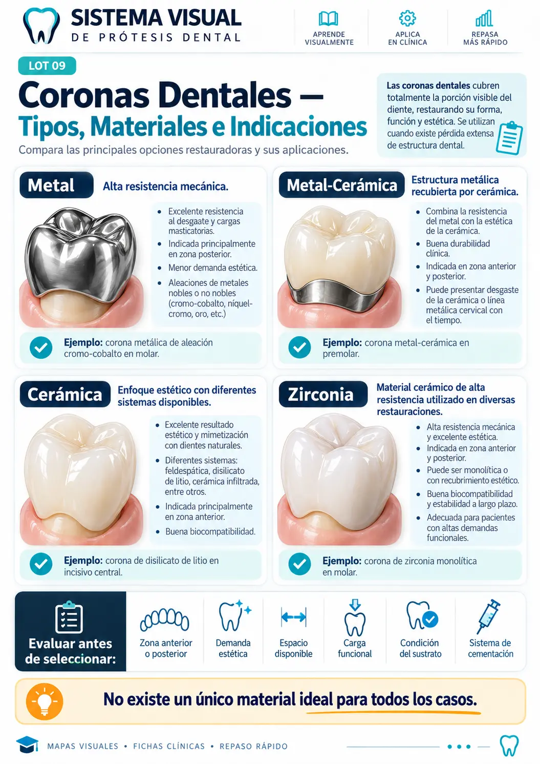 Mapa visual: Coronas Dentales